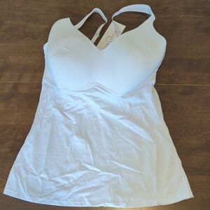 Rhonda Shear White Woman's Tank Top With Built In Bra 2X NWT